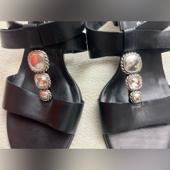 Brighton Tenley Heeled Sandals Leather Size 7.5 Made in Brazil Silver Retro Chic - Picture 5 of 10